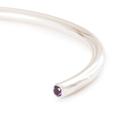 Amethyst Power Bangle with 2 x Silver Spacers