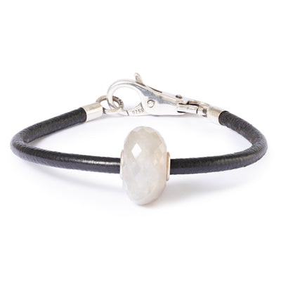 Grey Moonstone Leather Bracelet