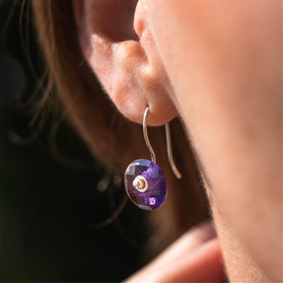 Amethyst Pendants with Earring Hooks