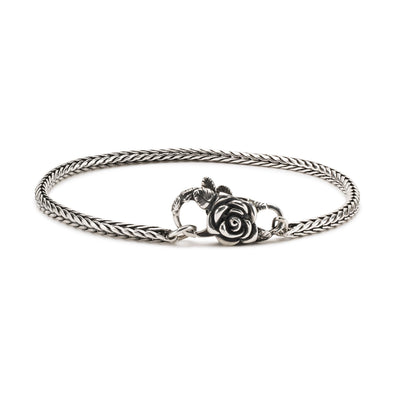 Sterling Silver Bracelet with Rose Lock