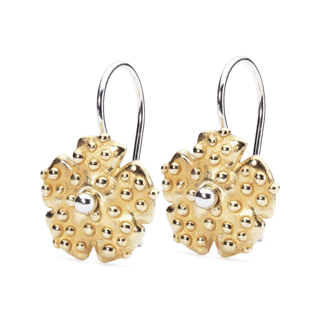 Morning Dew Gold Earrings with Silver Earring Hooks - Trollbeads A/S