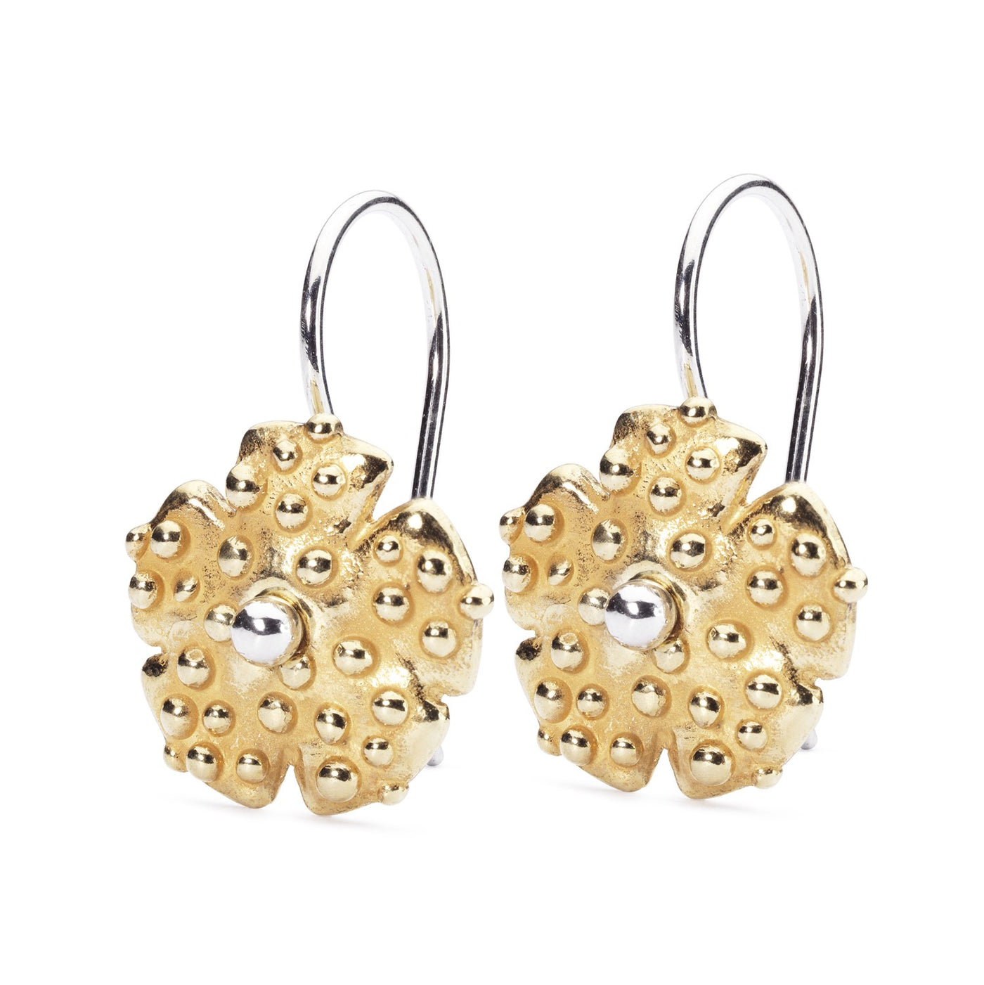 Morning Dew Gold Earrings with Silver Earring Hooks – Trollbeads A/S