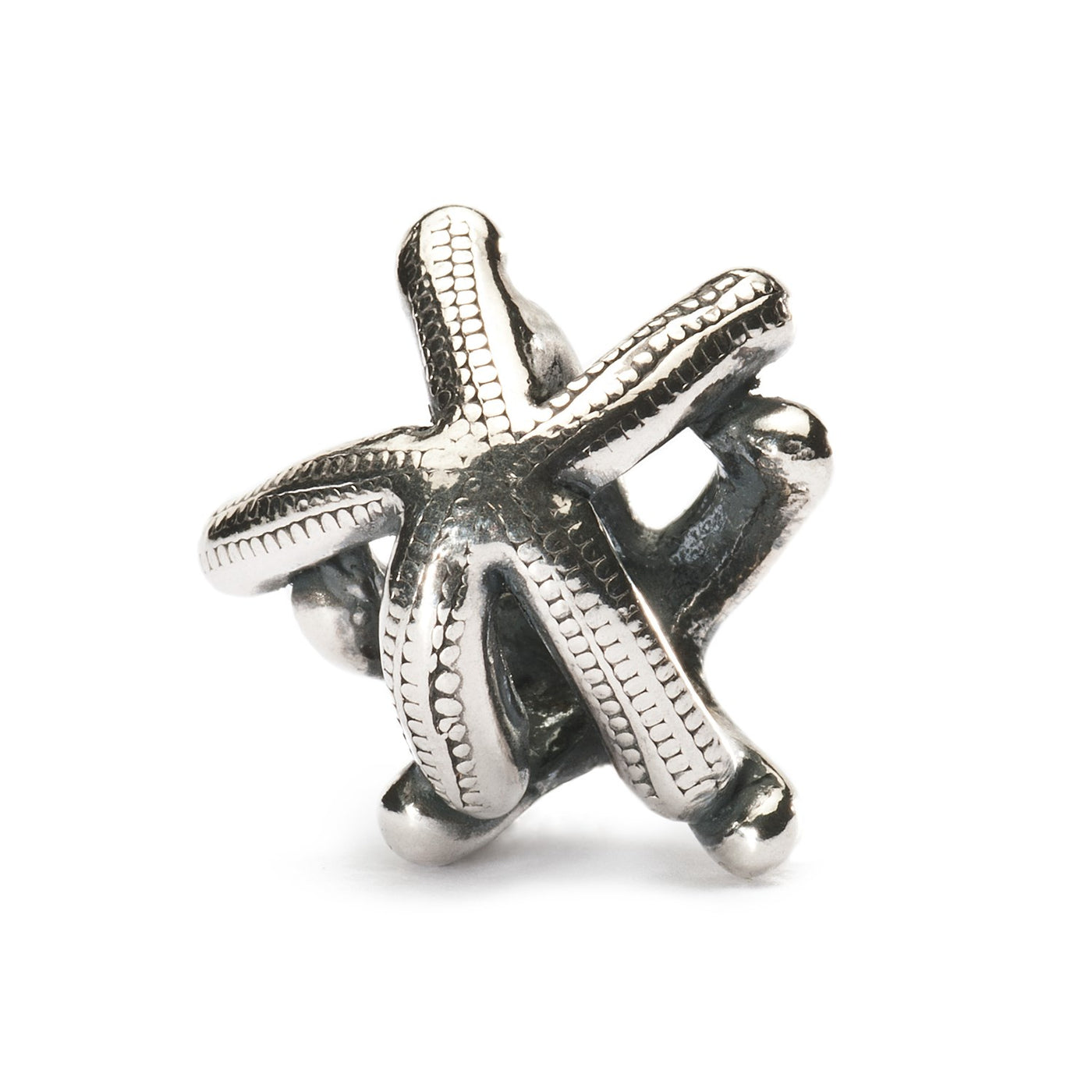 Starfish bead in silver.