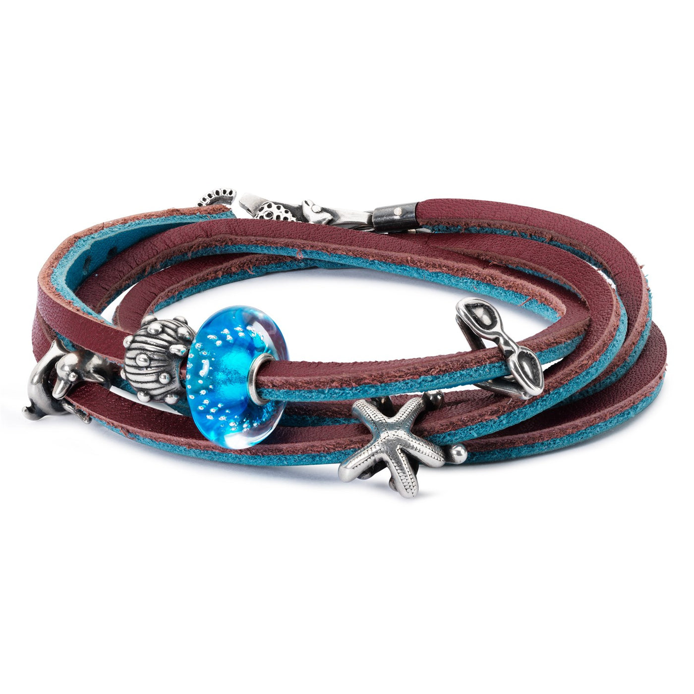 Leather Bracelet Turquoise/Plum