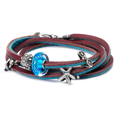 Leather Bracelet Turquoise/Plum