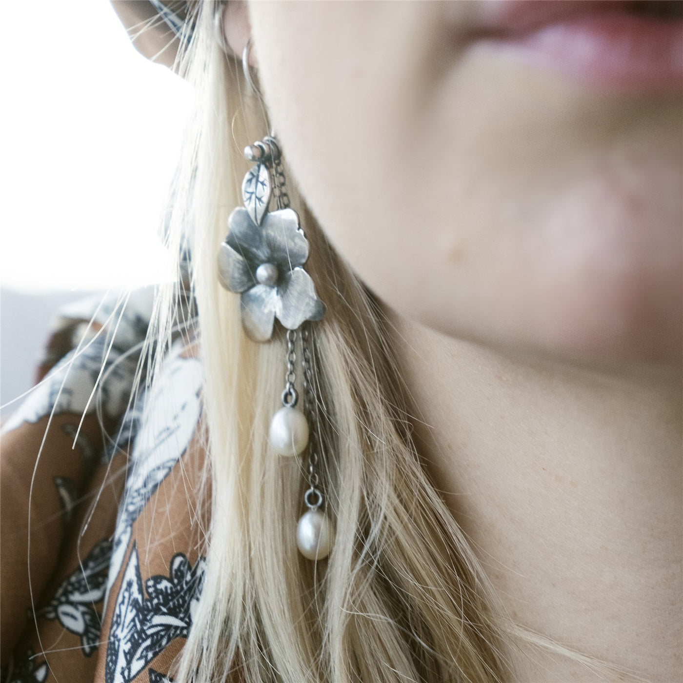 Flower Freedom Earrings with Silver Earring Hooks